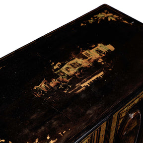 Gilt Black Lacquer Jewellery Cabinet - Early 19thC
