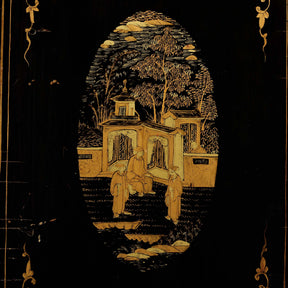Gilt Black Lacquer Jewellery Cabinet - Early 19thC