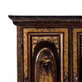 Gilt Black Lacquer Jewellery Cabinet - Early 19thC