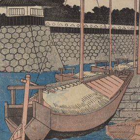 'Kuwana: Sea Ferry Terminal at Shichiri' Woodblock Print by Hiroshige