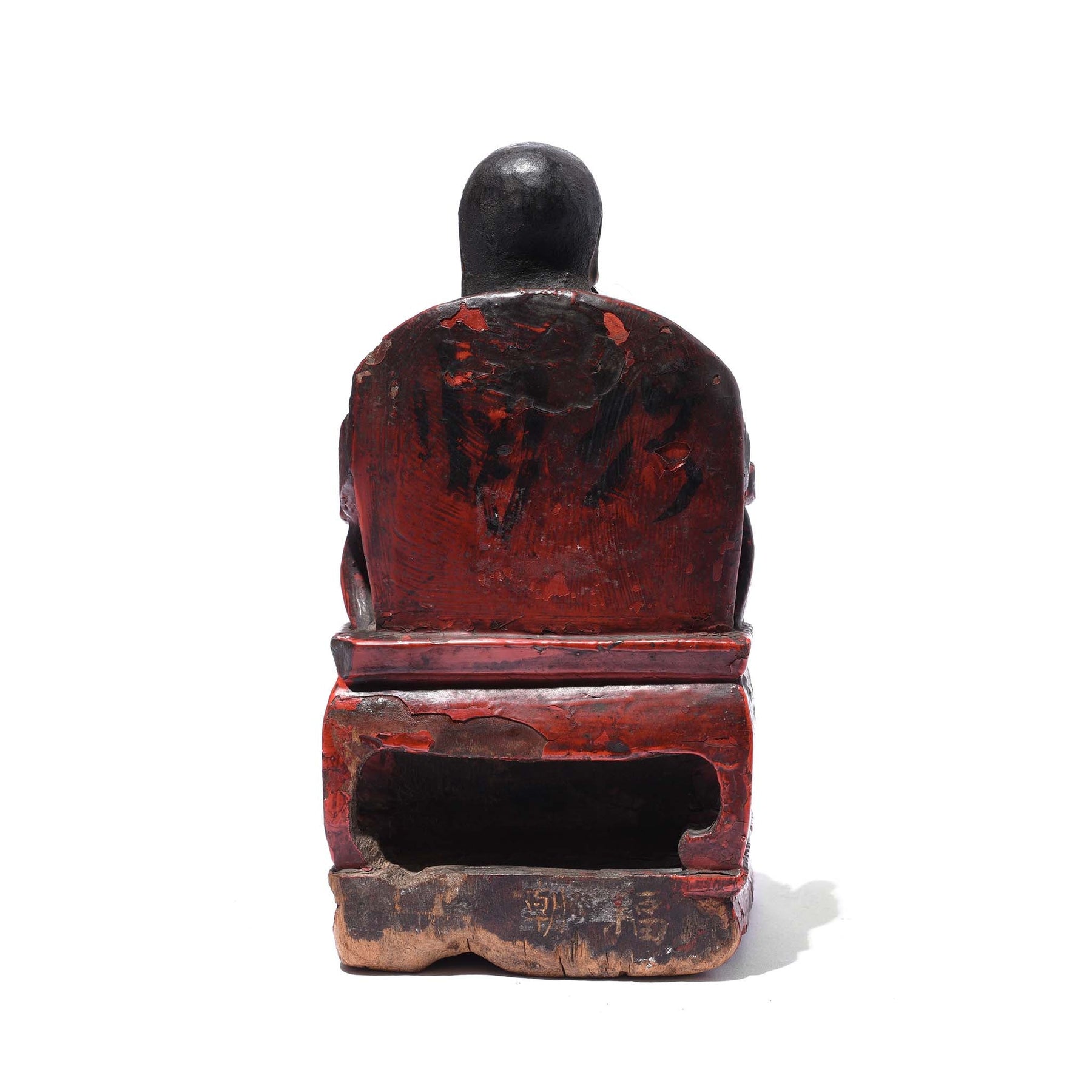 Seated Chinese Ancestor Figure - Horse Hair Beard - 19thC