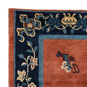 Blue And Red Tibetan ground Rug - Ca 1920's