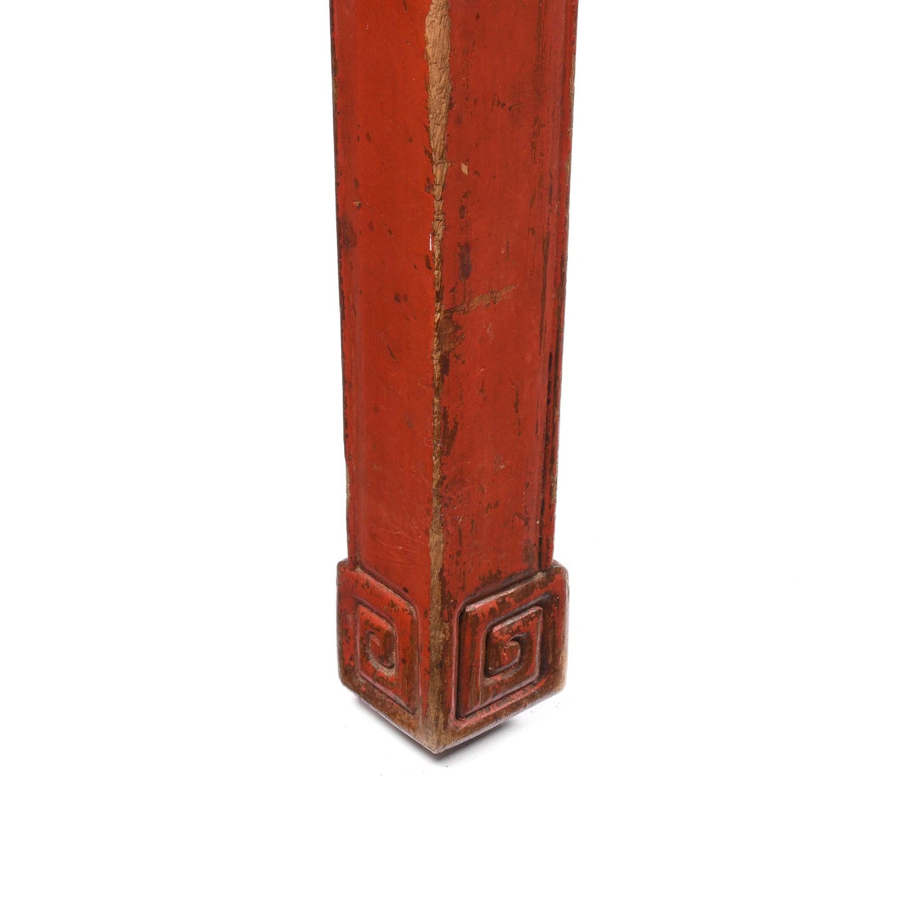Red Lacquer Oak Altar Table From Zhejiang Province  - Late 19thC