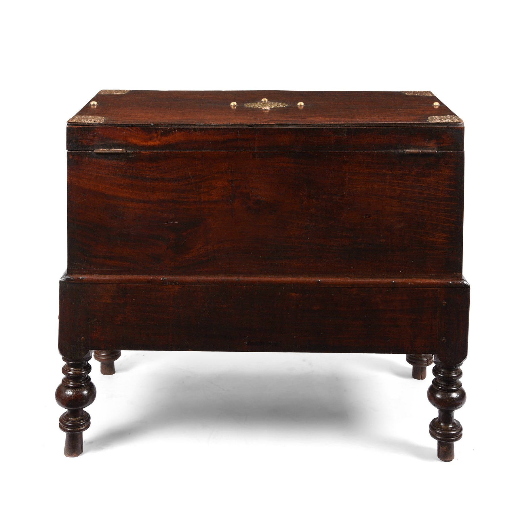 Dutch Colonial Jackfruit Wood & Brass Chest on Stand -18thC