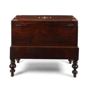 Dutch Colonial Jackfruit Wood & Brass Chest on Stand -18thC
