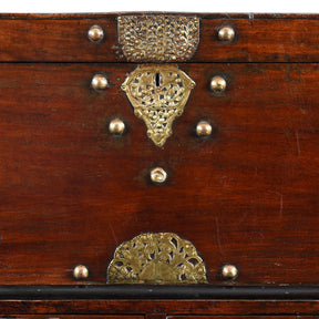 Dutch Colonial Jackfruit Wood & Brass Chest on Stand -18thC