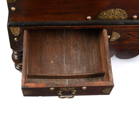 Dutch Colonial Jackfruit Wood & Brass Chest on Stand -18thC