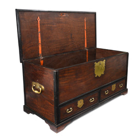 Dutch Colonial Satin Wood Chest From Ceylon -18thC