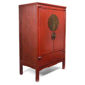 Red Lacquer Ningbo Wedding Cabinet - Ca 1900