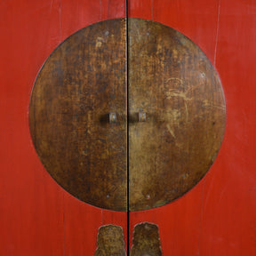 Red Lacquer Ningbo Wedding Cabinet - Ca 1900