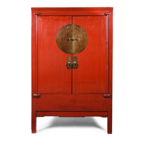 Red Lacquer Ningbo Wedding Cabinet - Ca 1900