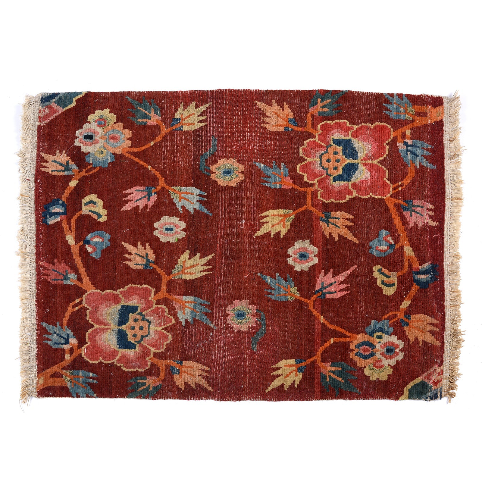 Rust Red Tibetan Saddle Rug - 19th Century