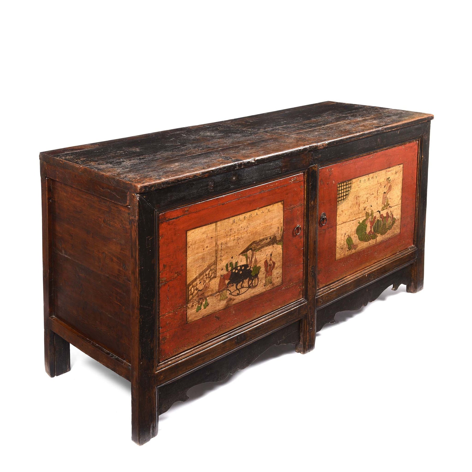 Mongolian Sideboard with Original Painting 19thC