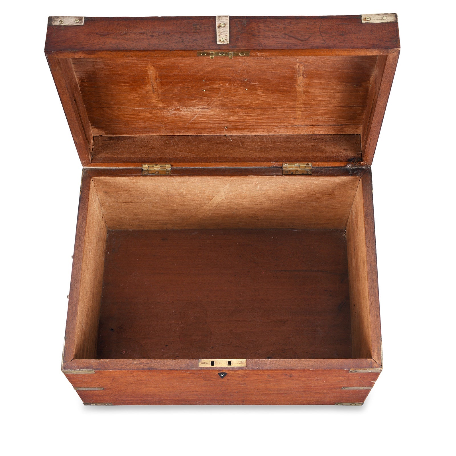 Brass Bound Teak Military Chest (Etched MacDonald) - 19th Century