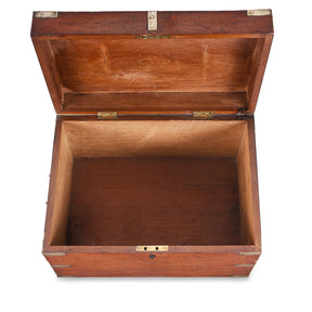 Brass Bound Teak Military Chest (Etched MacDonald) - 19th Century