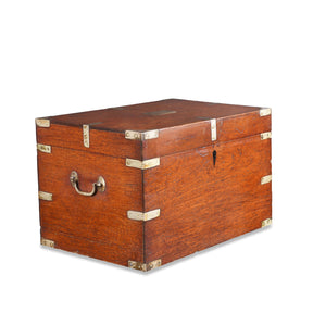 Brass Bound Teak Military Chest (Etched MacDonald) - 19th Century