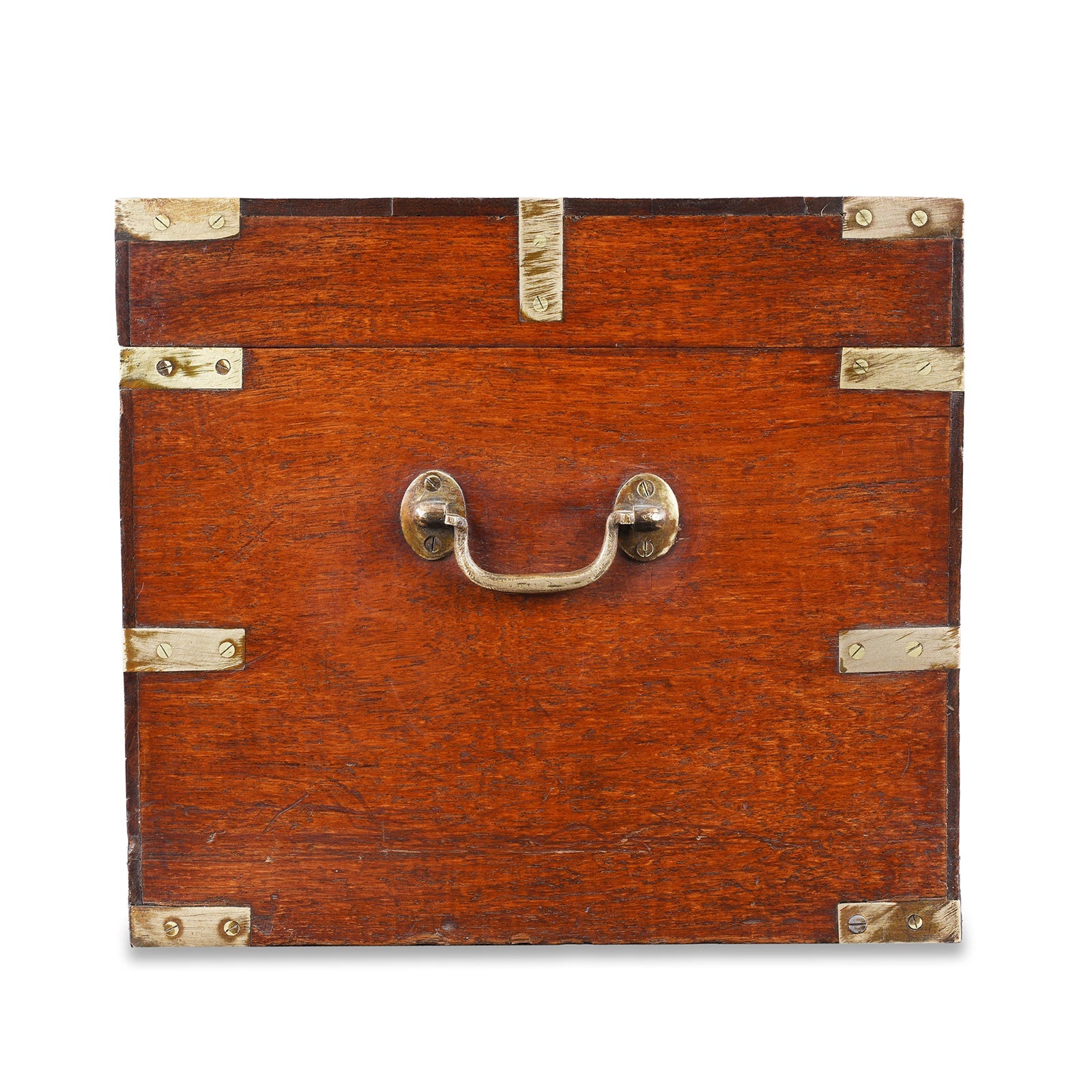 Brass Bound Teak Military Chest (Etched MacDonald) - 19th Century
