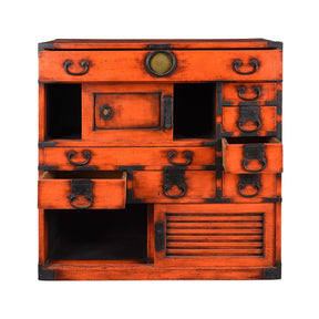 Orange Painted Japanese Choba Dansu - Taishō Period