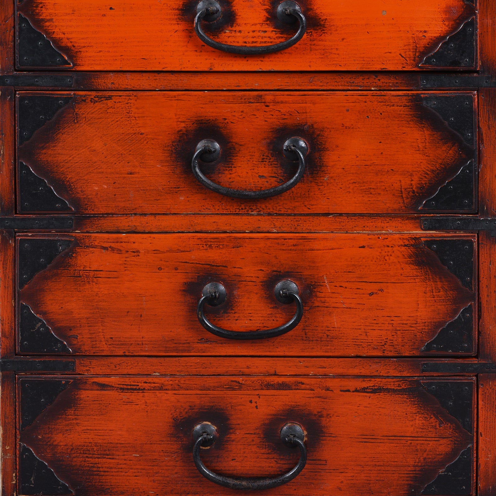 Negoro Lacquer Japanese 4 Drawer Chest - Ca 1920