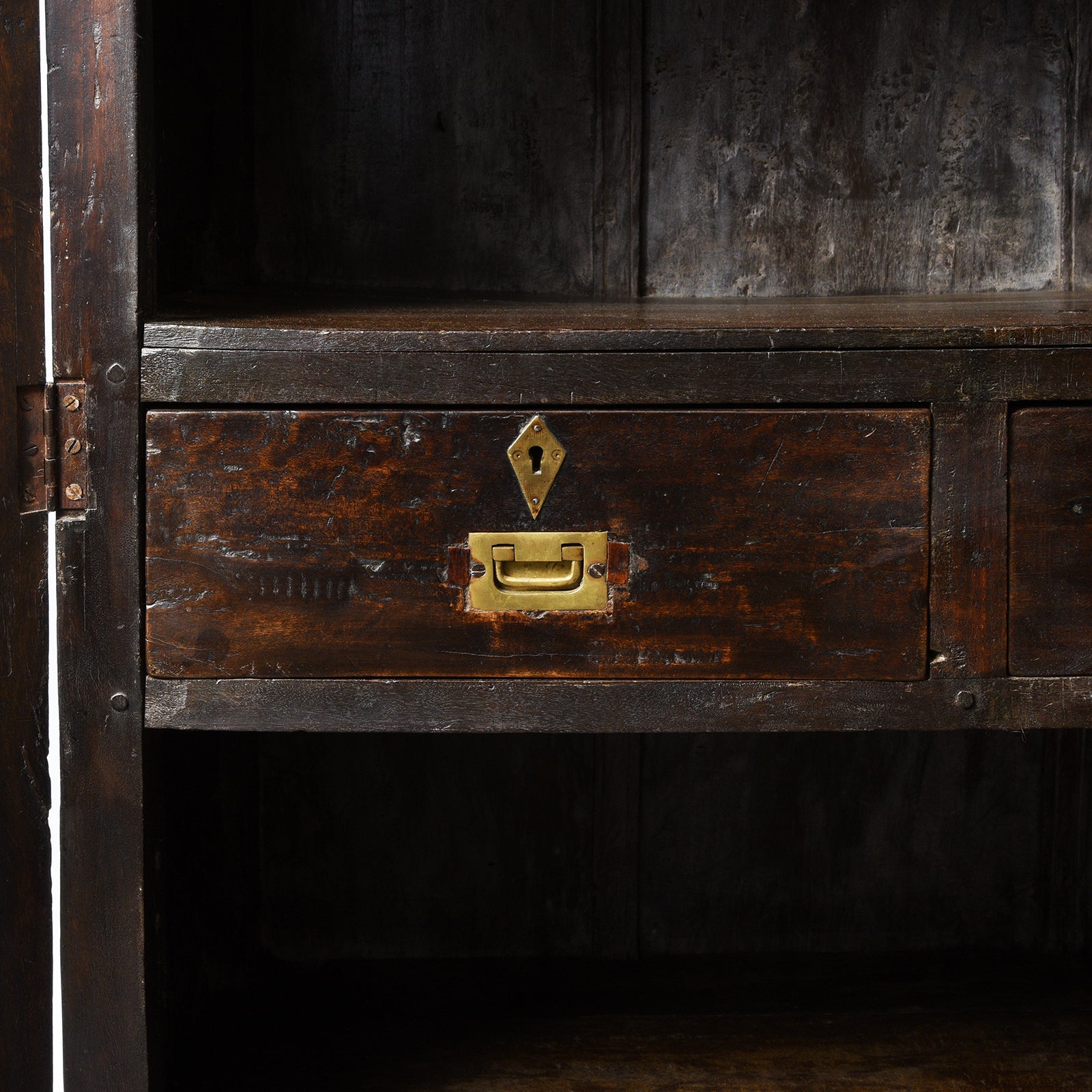 Anglo Indian Linen Cabinet Made from Teak - 19thC