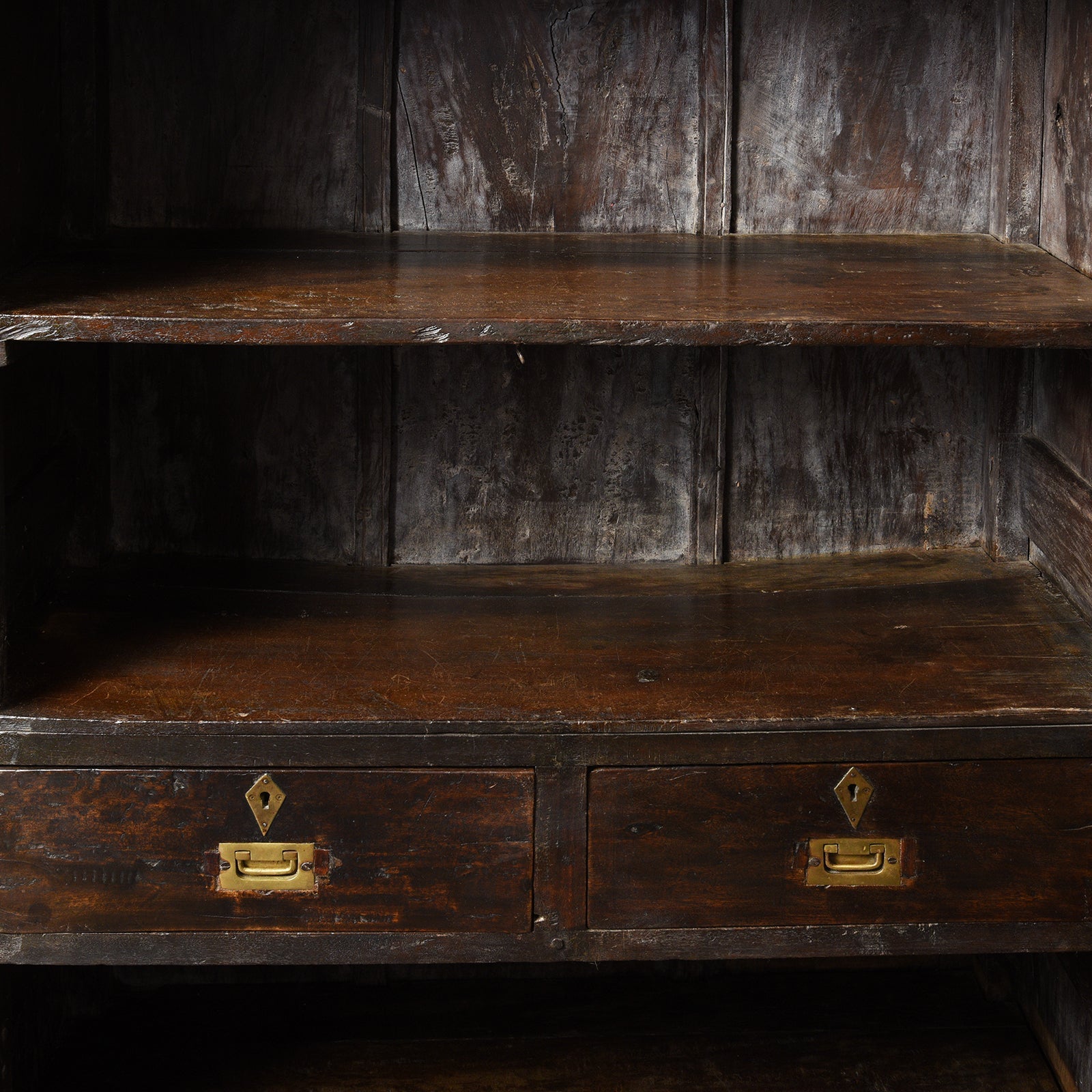 Anglo Indian Linen Cabinet Made from Teak - 19thC