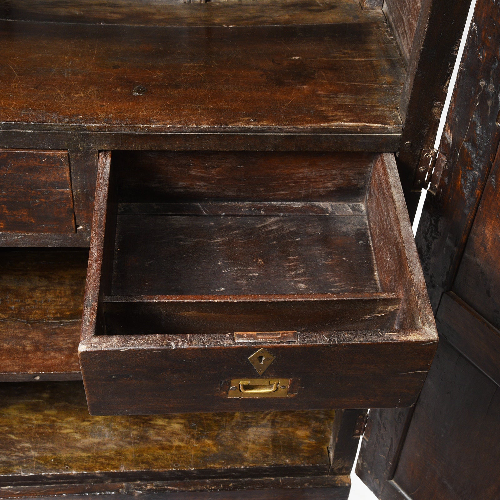 Anglo Indian Linen Cabinet Made from Teak - 19thC