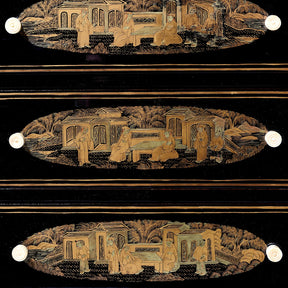 Gilt Black Lacquer Chinese Export Jewellery Cabinet - Early 19thC