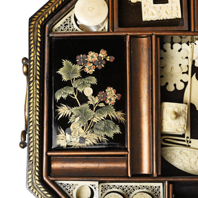 Canton Export Lacquer Sewing Box - Qing Dynasty Early 19thC