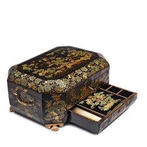 Canton Export Lacquer Sewing Box - Qing Dynasty Early 19thC
