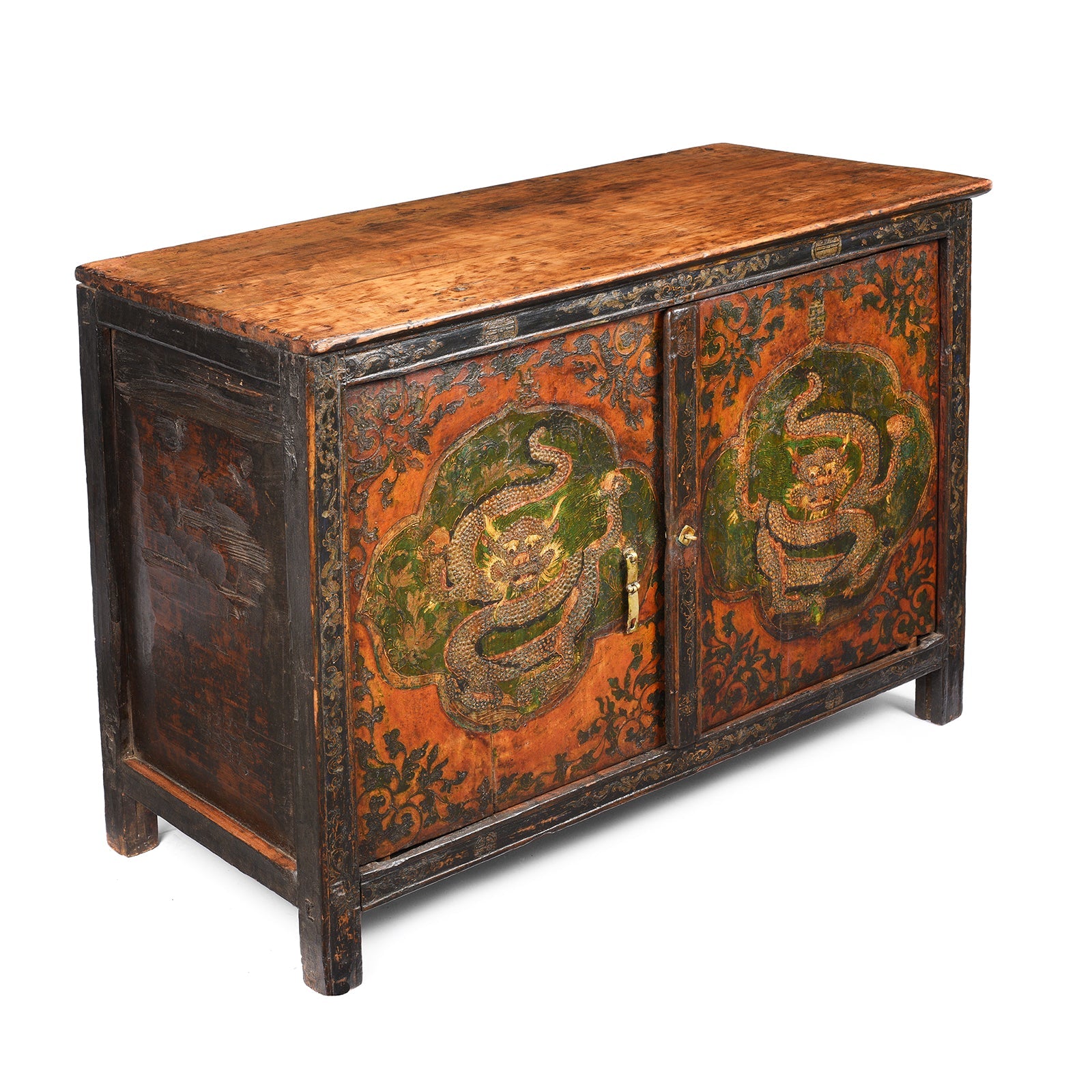 Painted Tibetan Altar Cabinet - 18thC