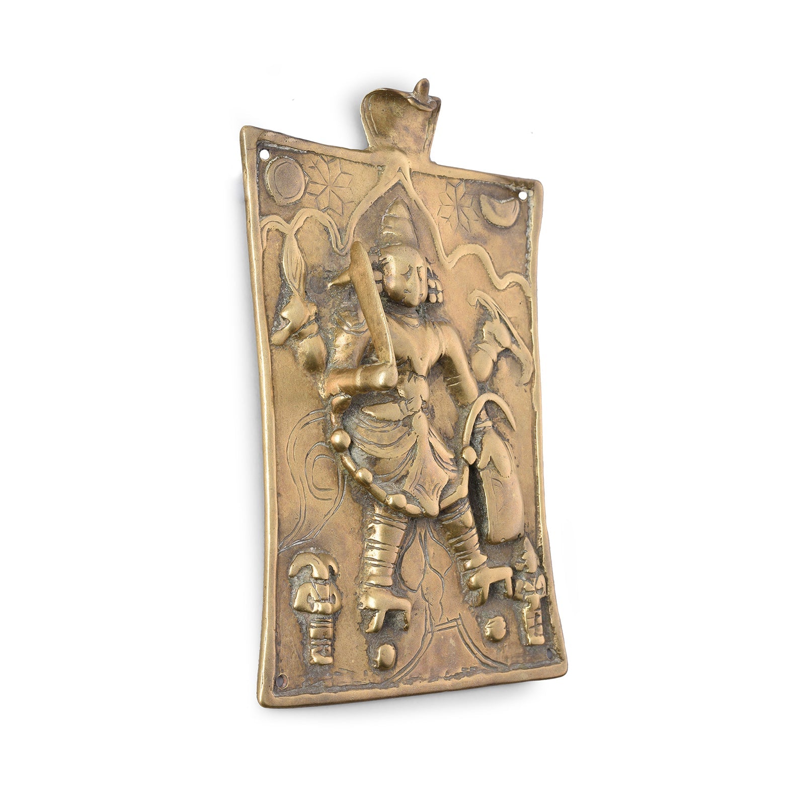 Bronze Votive Panel of Virabhadra From Deccan - 18th Century