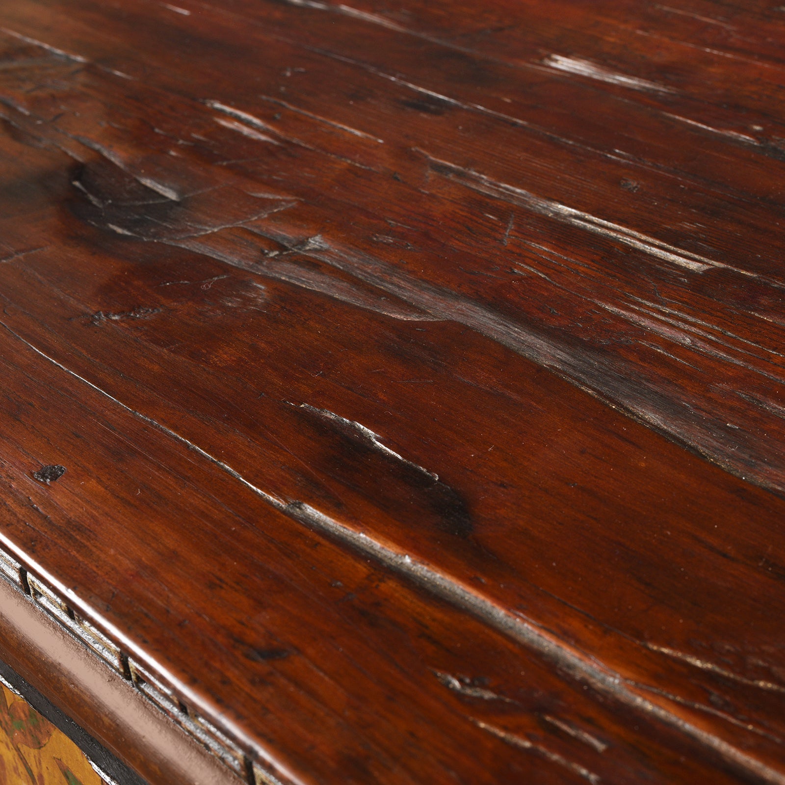 Painted Tibetan Cabinet With Original Paint - 19thC