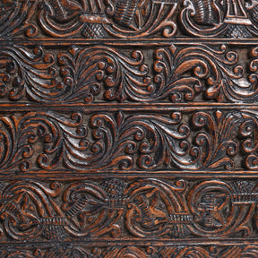 Carved Teak Peacock Lintel Panel From Andra Pradesh - 18thC