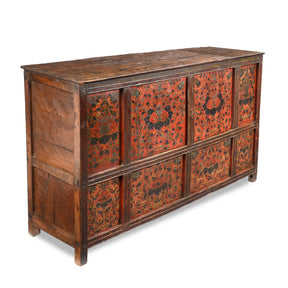 Painted Altar Cabinet from Tibet - 19th Century