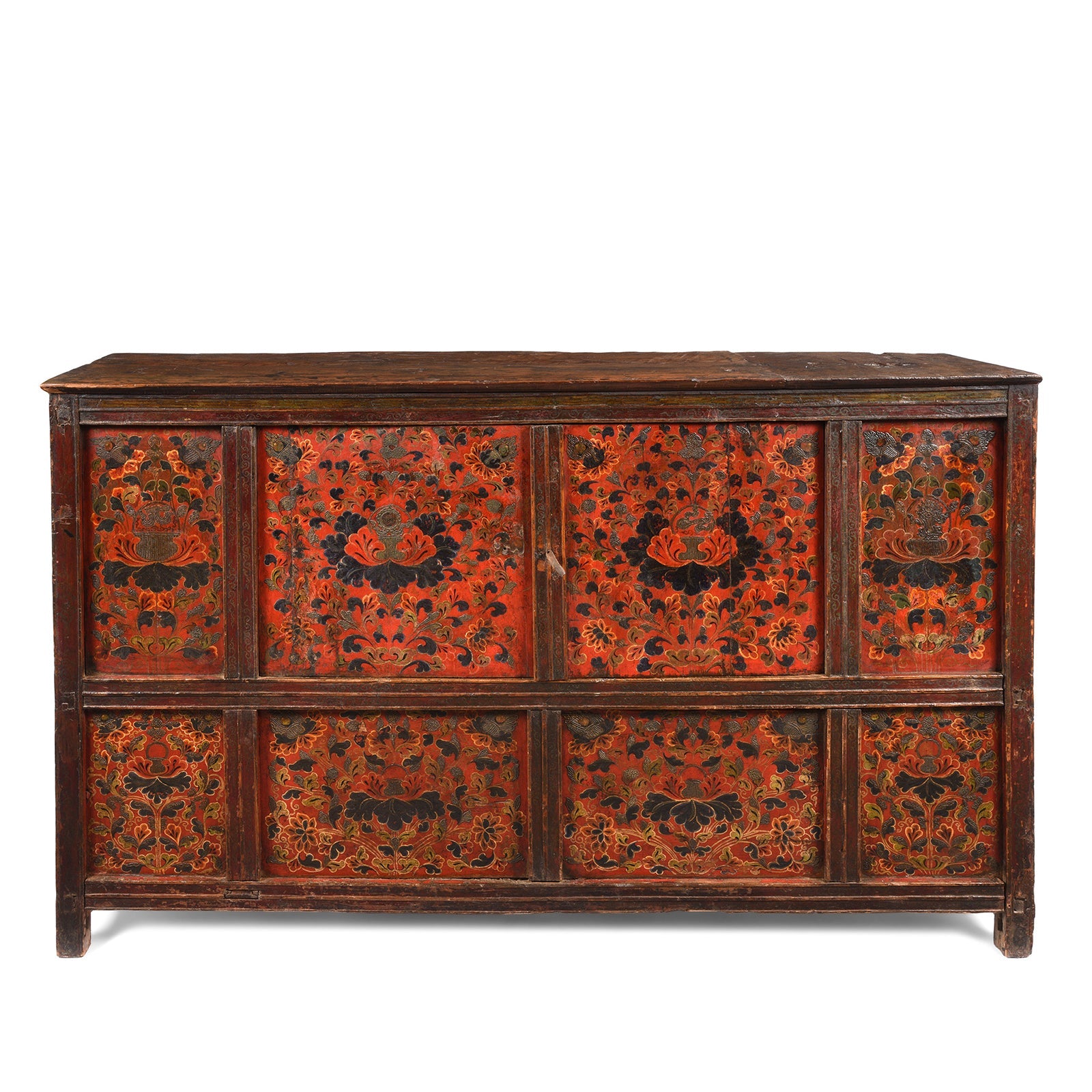 Painted Altar Cabinet from Tibet - 19th Century