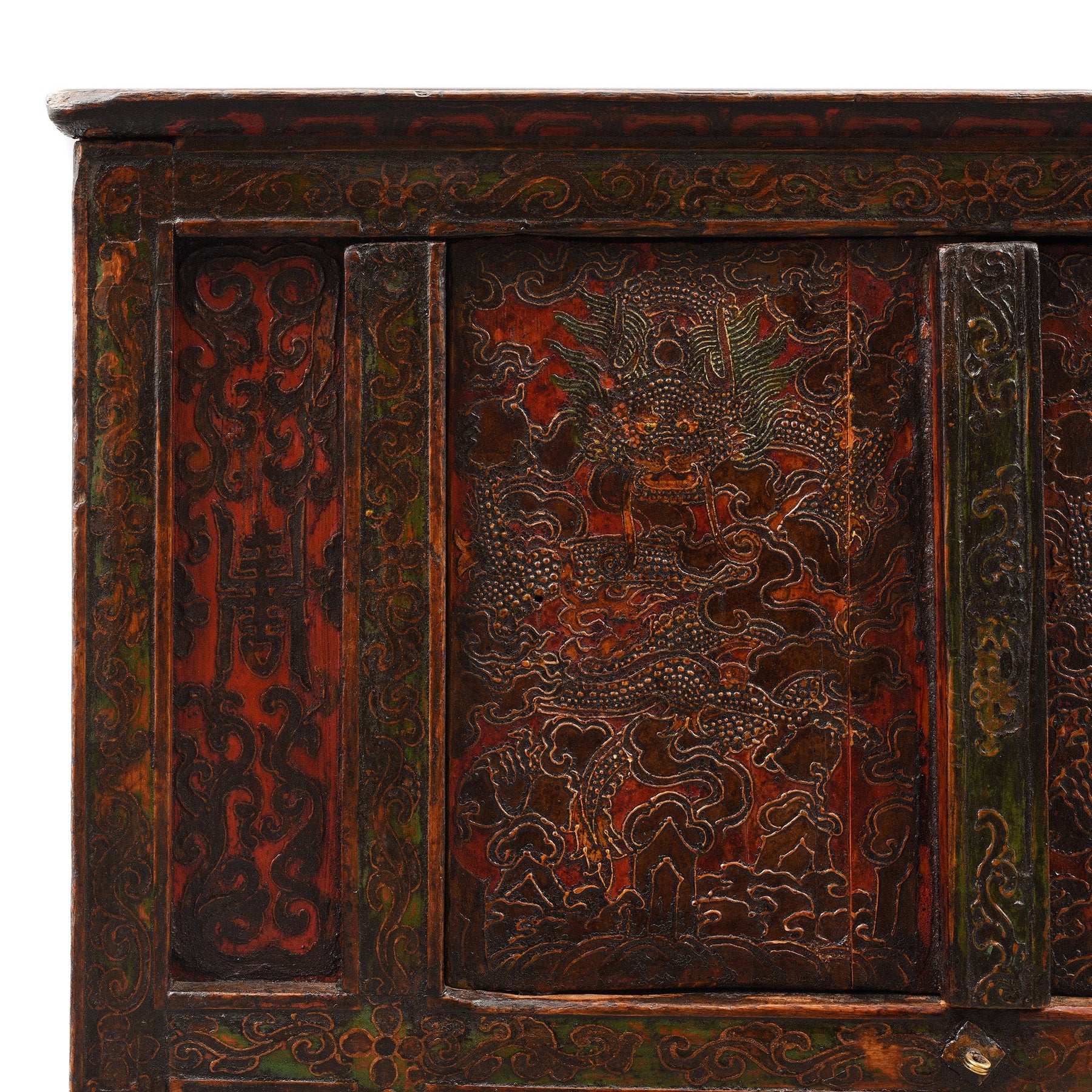 Painted Tibetan Altar Cabinet - Early 19th Century