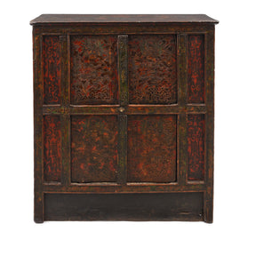Painted Tibetan Altar Cabinet - Early 19th Century