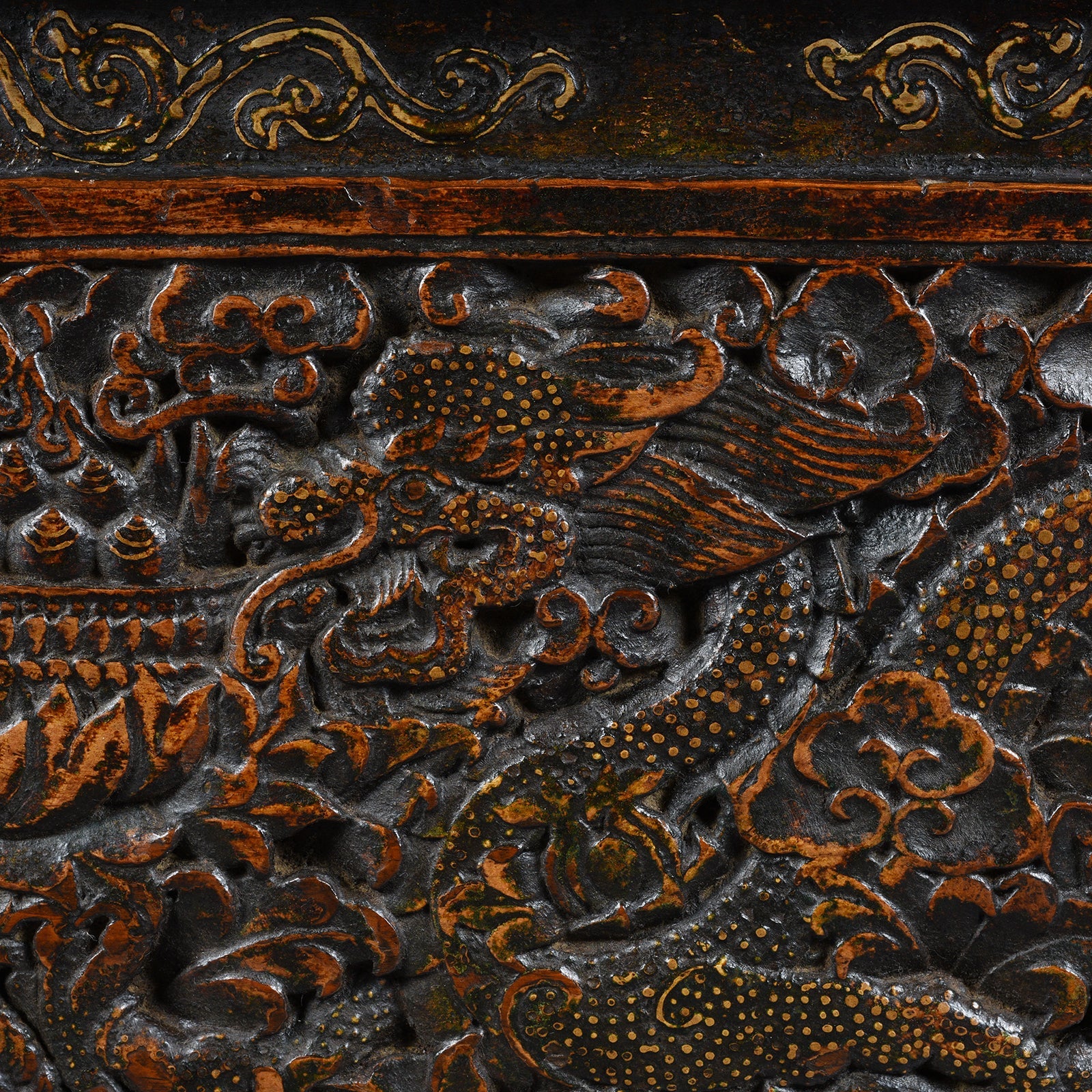 Carved Tibetan Prayer Table from Central Tibet - 18thC