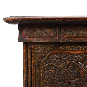 Carved Tibetan Prayer Table from Central Tibet - 18thC