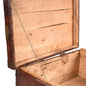 Tibetan Brass Bound Leather Trunk - 19th Century