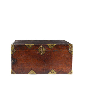 Tibetan Brass Bound Leather Trunk - 19th Century