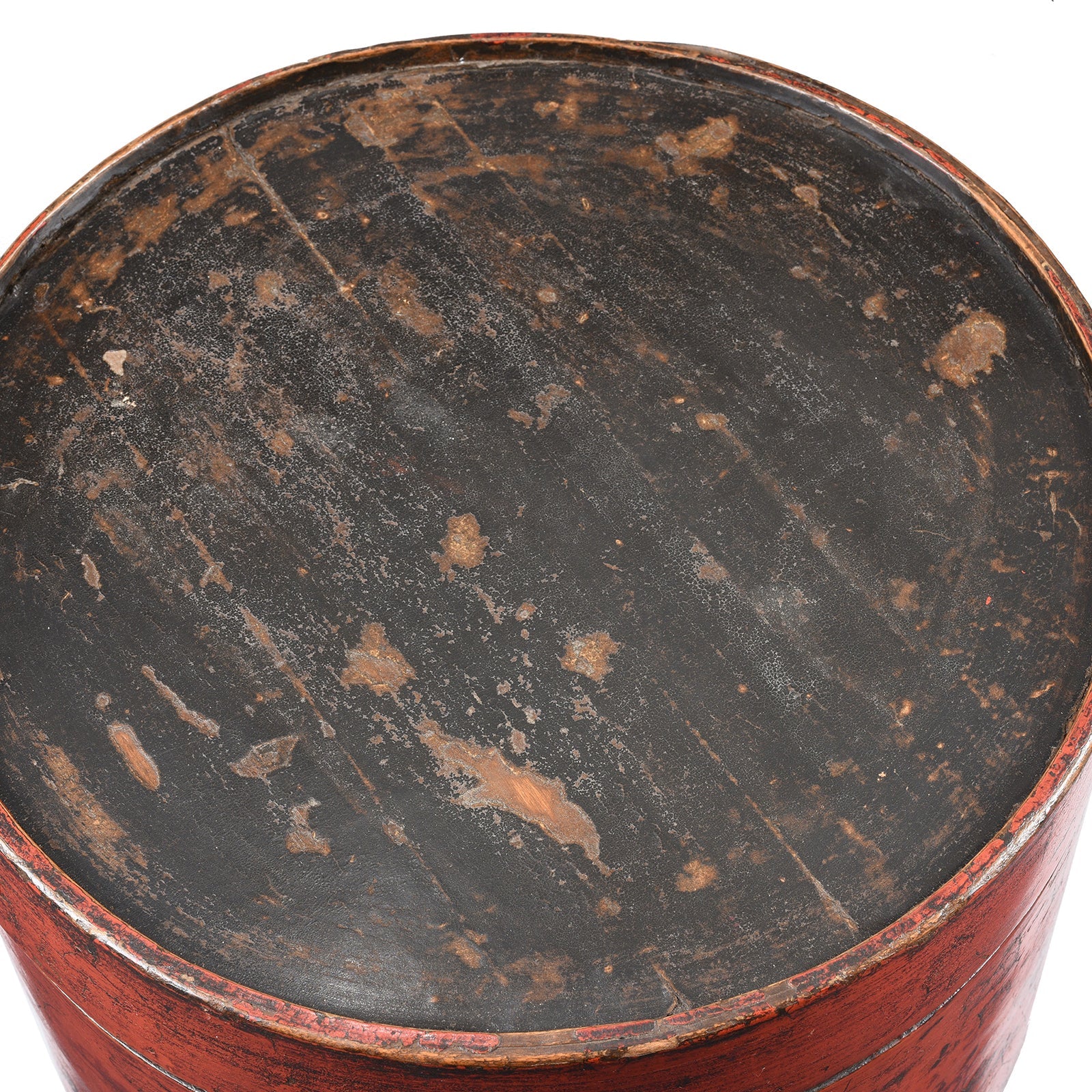 Red Lacquer Chinese Hat Box - 19thC