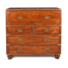 Chinese Export Secretaire Campaign Chest - Late 19thC