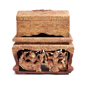 Gilt Wooden Burmese Manuscript Box - Mid 20th Century