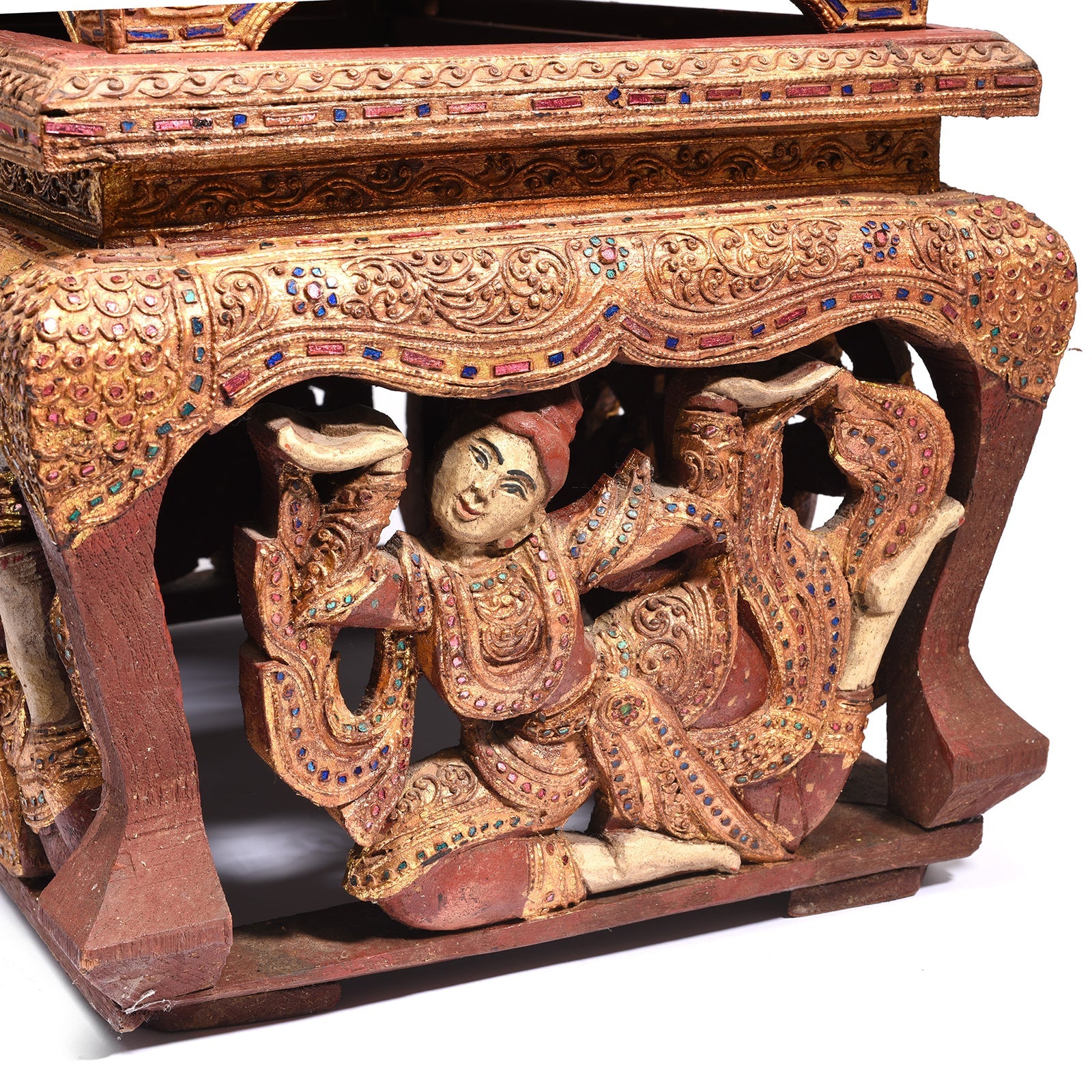 Gilt Wooden Burmese Manuscript Box - Mid 20th Century