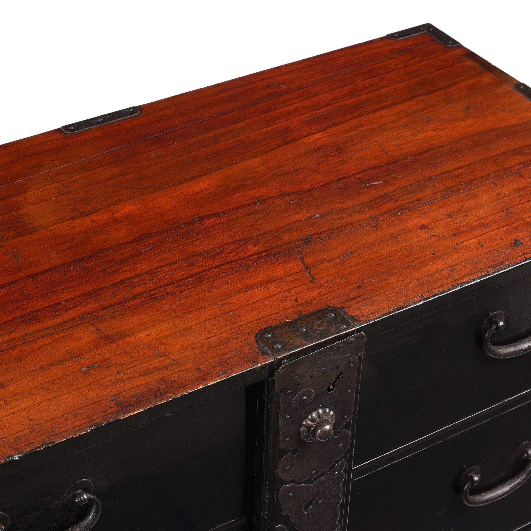 Japanese Black Lacquer Bo Dansu From Sakata - Meiji Period
