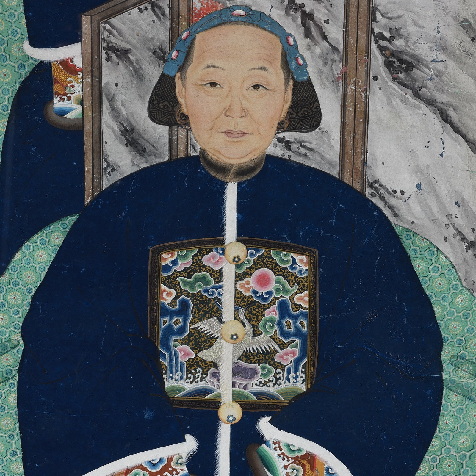 Framed Chinese Ancestor Painting - Early 20th Century