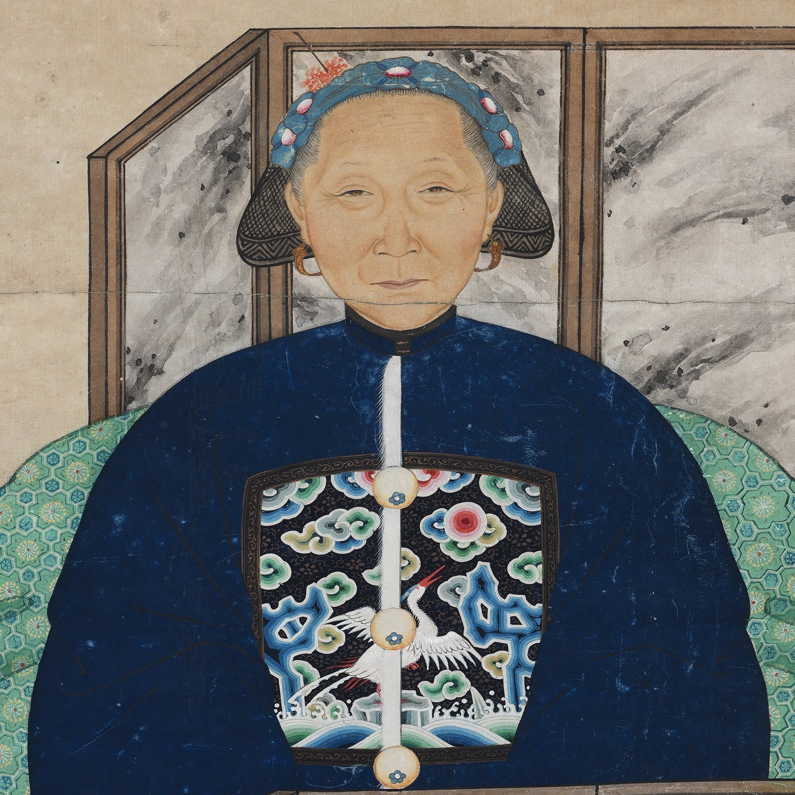 Framed Chinese Ancestor Painting - Early 20th Century