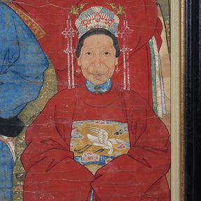 Framed Chinese Ancestor Painting - 19th Century