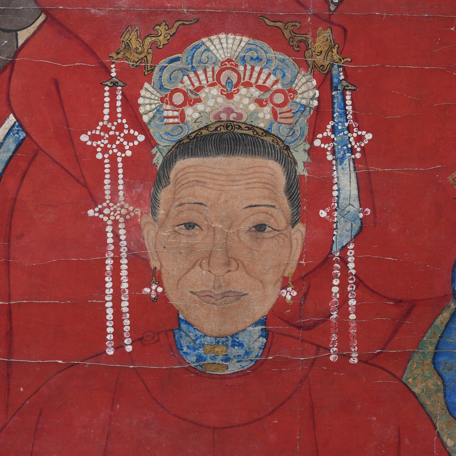 Framed Chinese Ancestor Painting - 19th Century